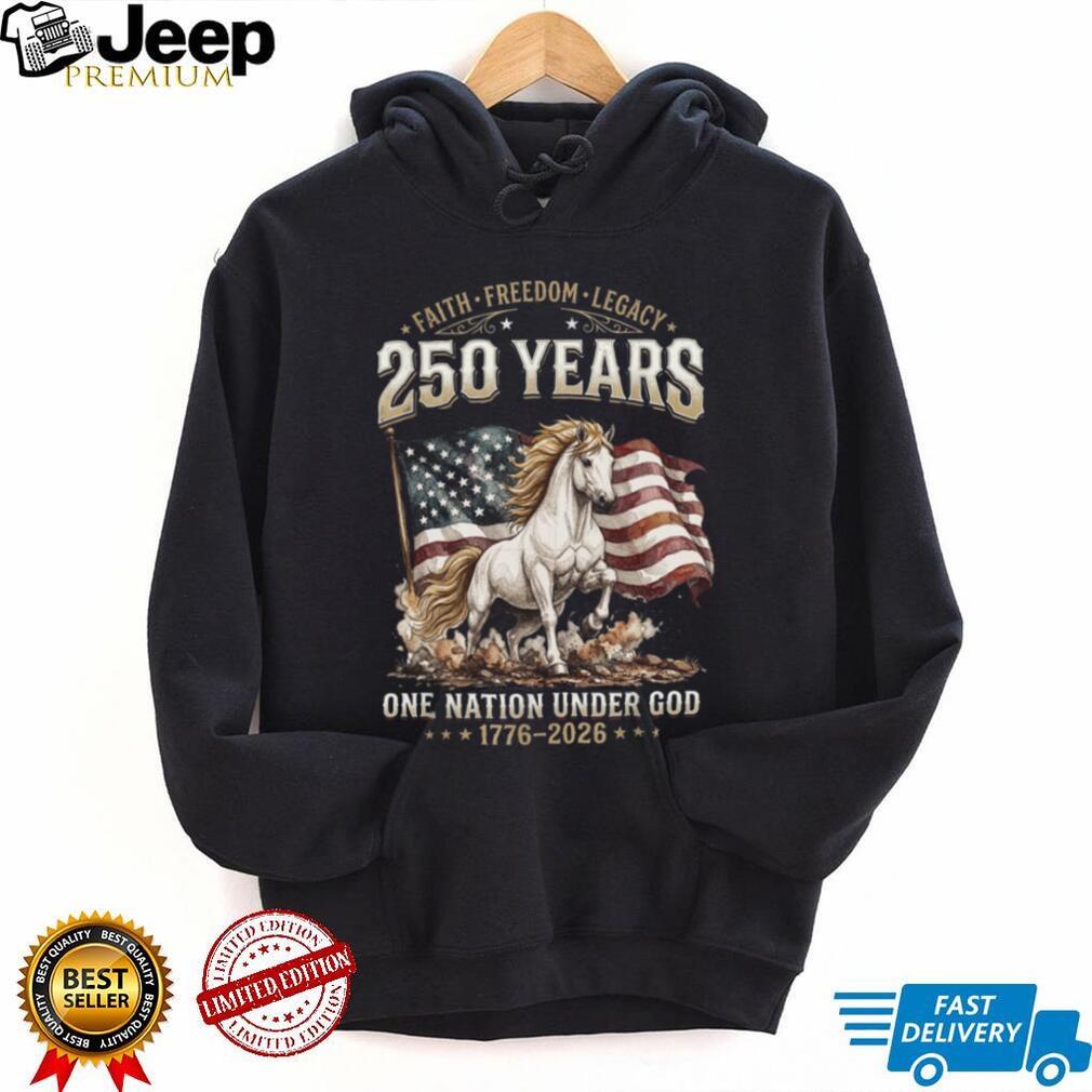 250 Years One Nation Under God Majestic American Flag Horse Shirt