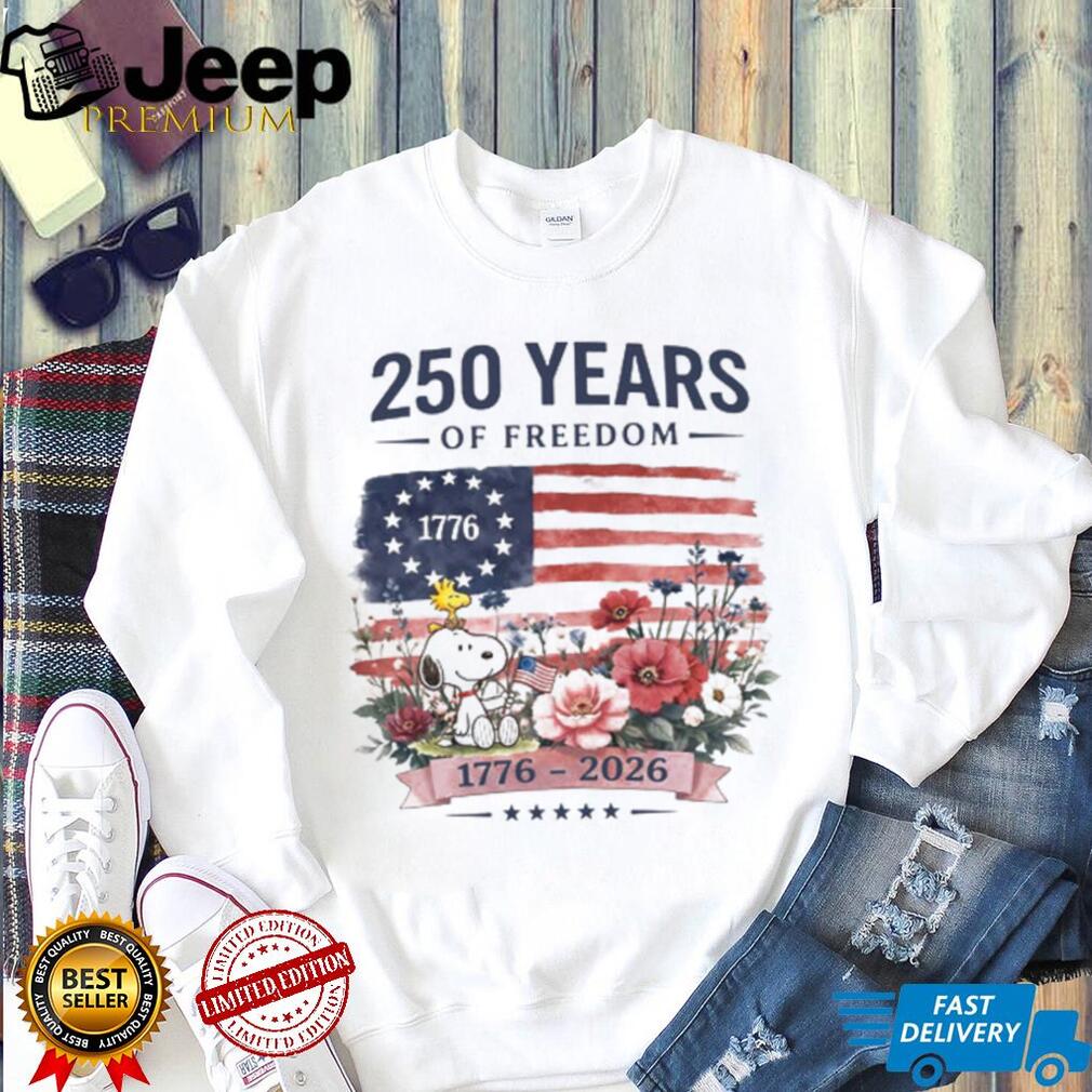 250 Years of Freedom 1776 to 2026 Patriotic Flag Shirt