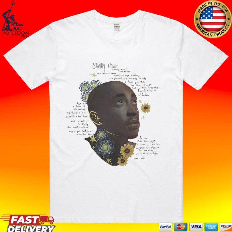2pac Starry Night Beige T-shirt