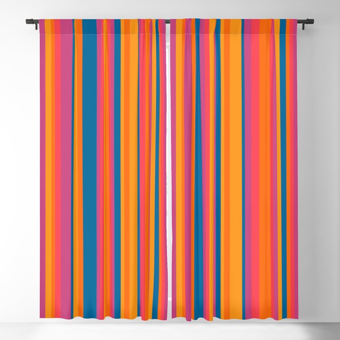 Classic Stripes III - Retro Rainbow  Window Curtain Gallery Image 5
