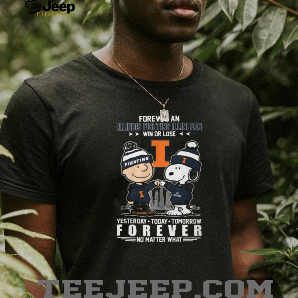 Illinois Fighting Illini Peanuts Characters Forever Fan Win Or Lose T Shirt