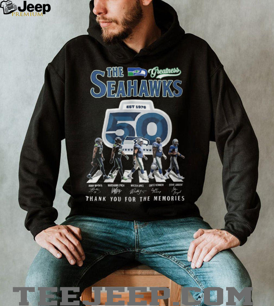 The Seahawks 50th Anniversary 1976 2026 Greatest Players Abbey Road Signature T Shirt
