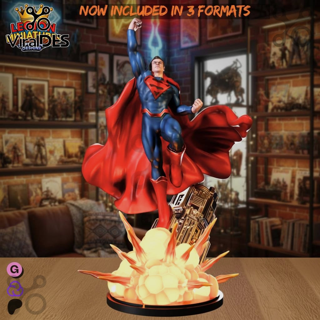 3D Superman Figurine – Legion Miniatures Hero Statue Collectible