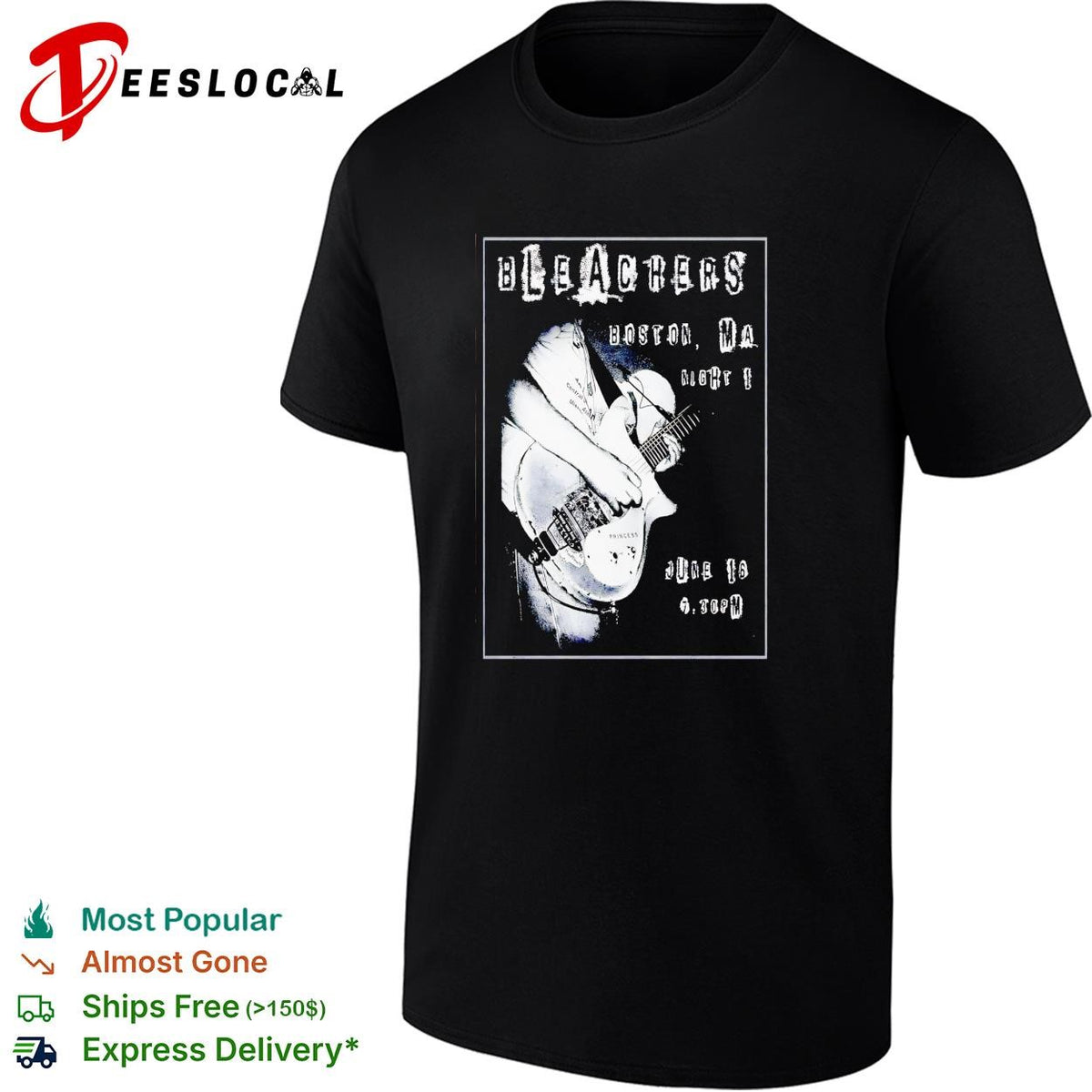 Bleachers Boston MA night 1 June 16 9 30pm Jack Antonoff guitar concert tour poster shirt