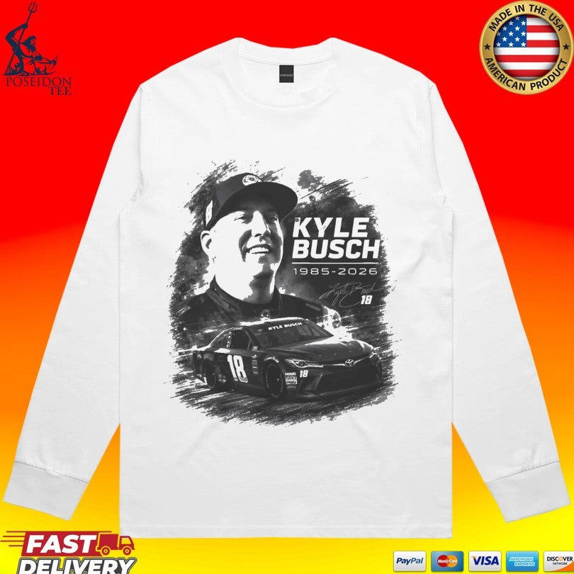 Rip Kyle Busch 18 1985 2026 Signature T-shirt