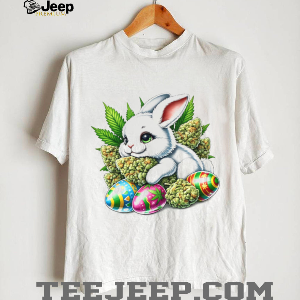 420 Easter Bunny Marijuana Buds & Weed Leaf Easter Egg Digital T Shirt