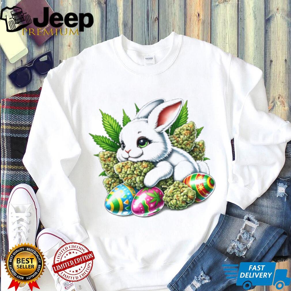 420 Easter Bunny Marijuana Buds & Weed Leaf Easter Egg Digital T Shirt