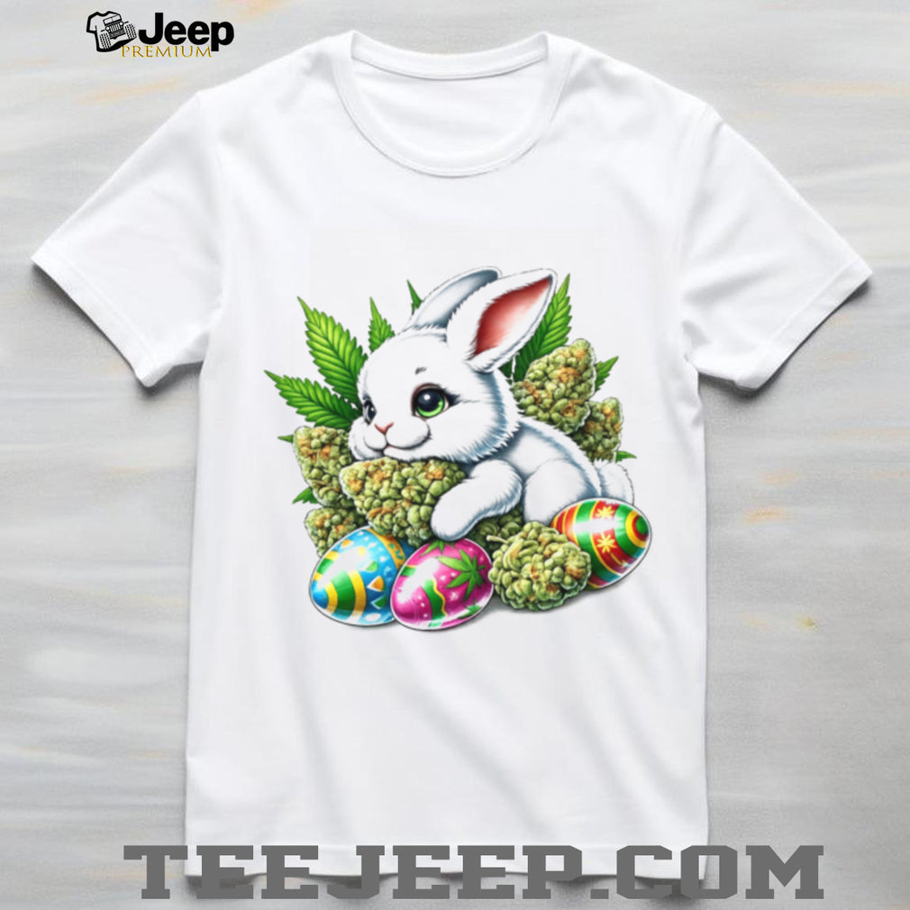420 Easter Bunny Marijuana Buds & Weed Leaf Easter Egg Digital T Shirt