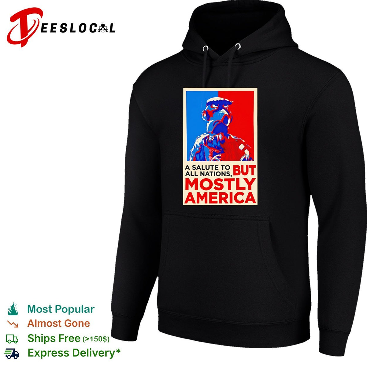 Salute to all nations but mostly America eagle Muppet poster parody shirt