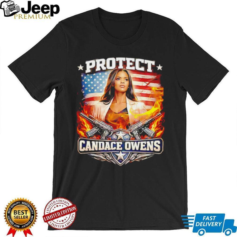 Protect Candace Owens Patriotic American Flag Fire & Arms T shirt