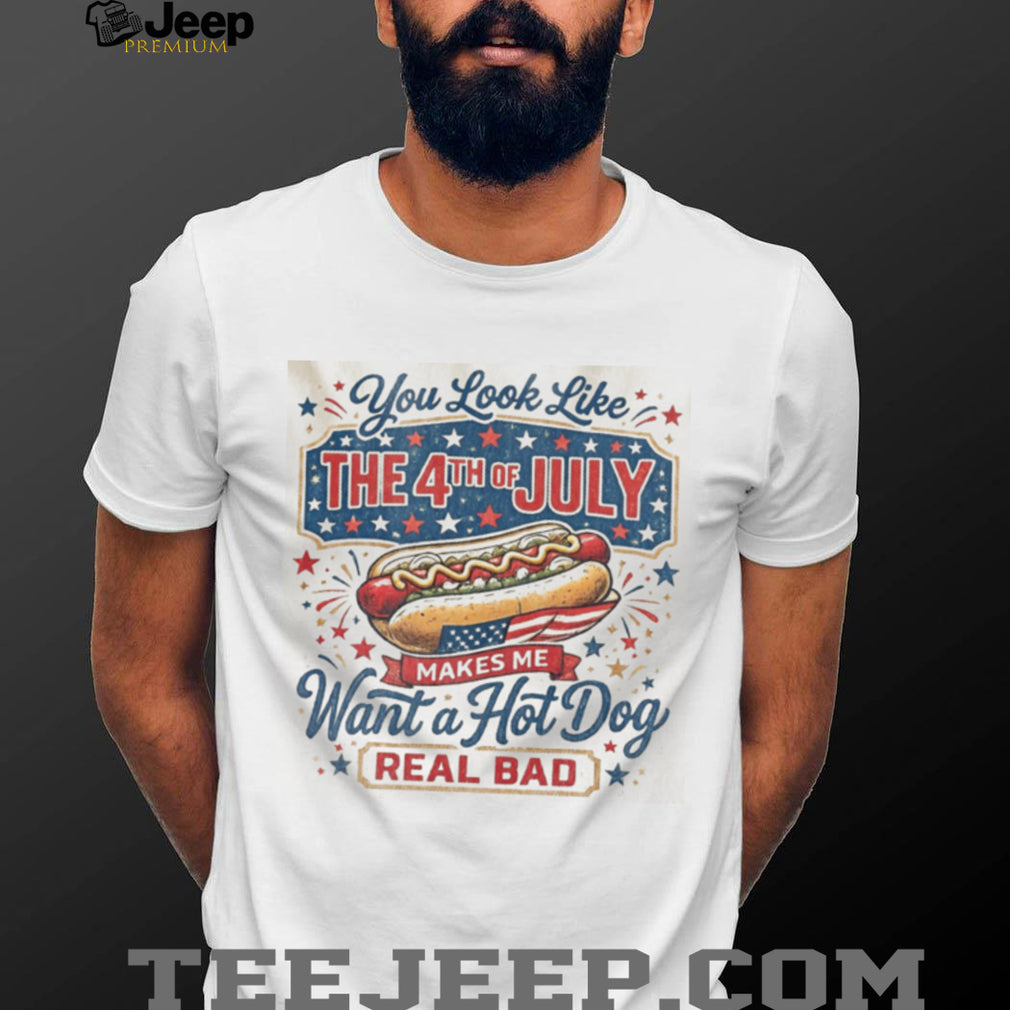 4th of July Patriotic Hot Dog Funny Quote Independence Day Shirt