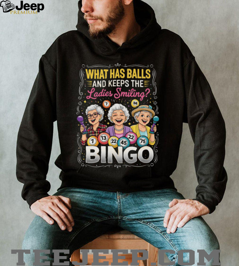 Funny Bingo Balls Ladies Smiling Graphic T Shirt for Senior Women