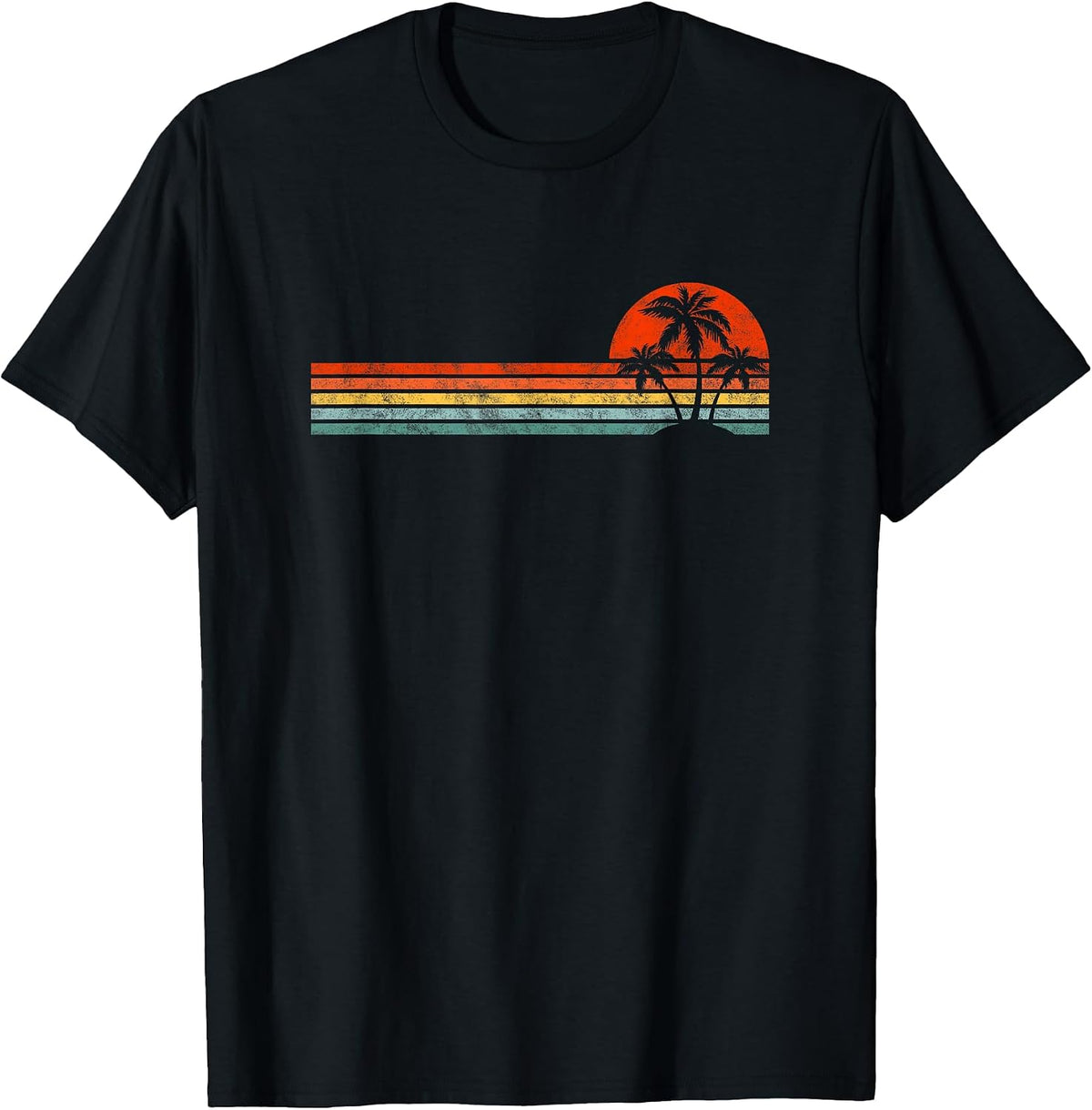 Vintage Retro Palm Tree Sunset Beach Vacation Tees