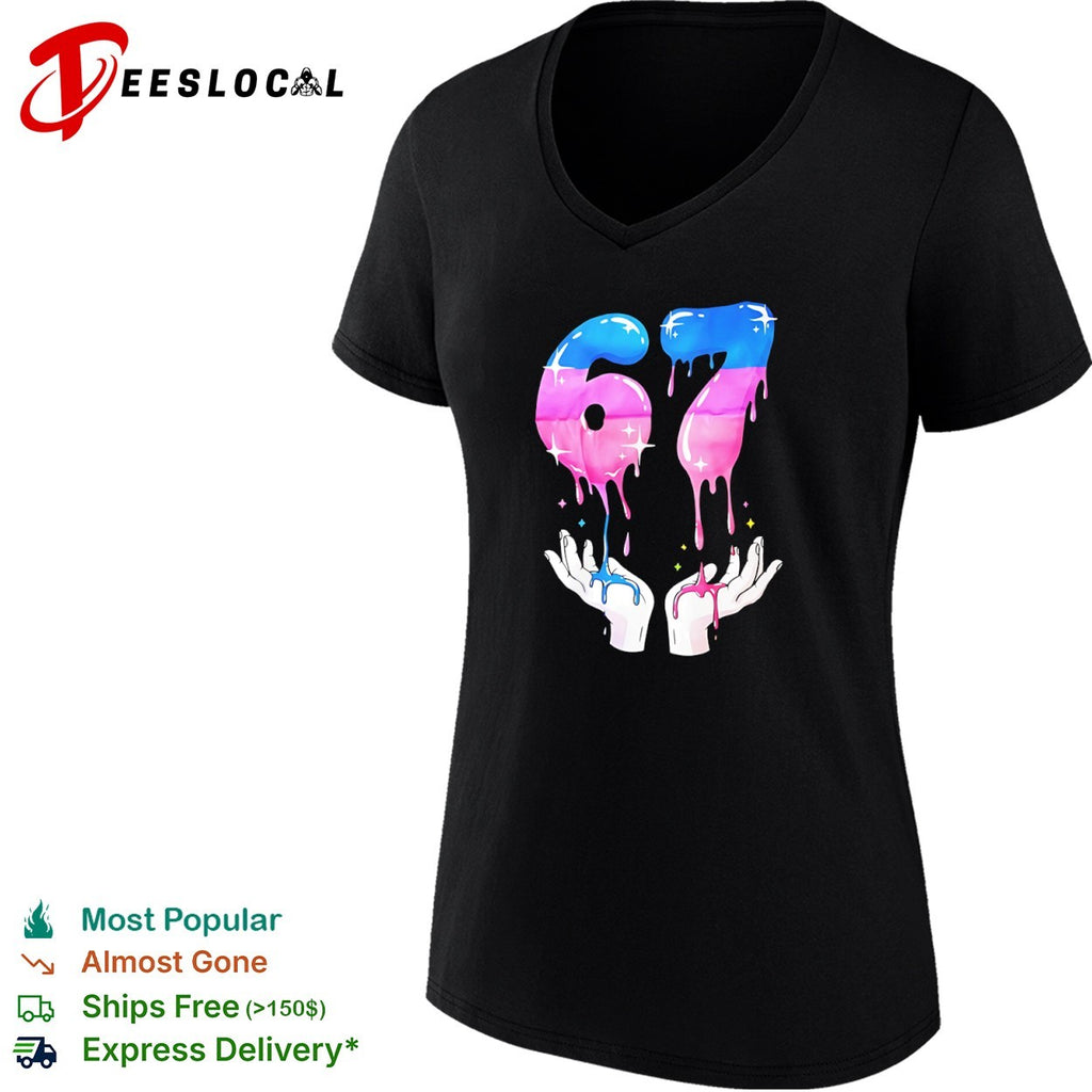 67 Drip Liquid Aesthetic Number 67 Birthday Celebration shirt