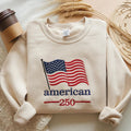 Embroidered American Flag Sweatshirt, 250th Anniversary