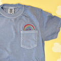 Unisex Rainbow Embroidered Pocket T-Shirt