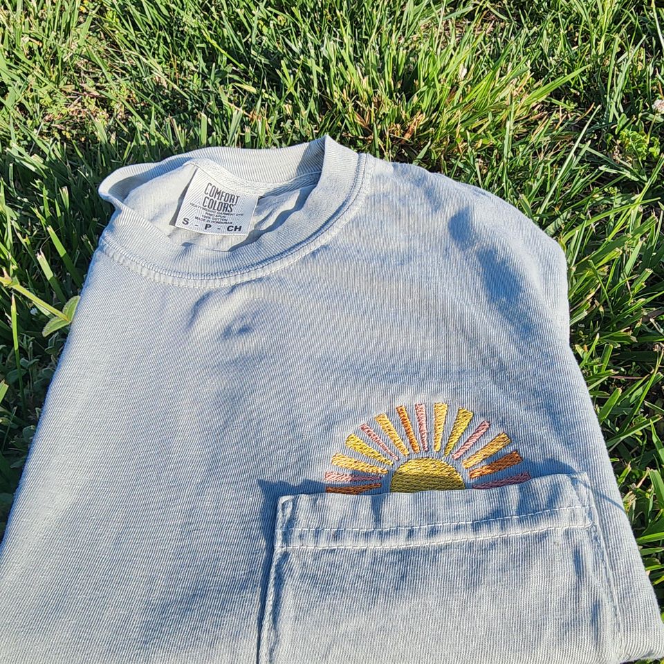 Sunshine Embroidered Pocket Tee