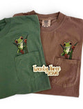 Embroidered Frog Pocket Short-Sleeve T-Shirt - Plus Size