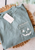 Jack-O-Lantern Embroidered Pocket T-Shirt