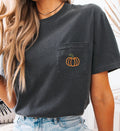 Embroidered Pumpkin Pocket T-Shirt