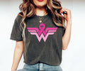 Cancer Ribbon Wonder Women Shirt, Comfort Colors Breast Cancer Awareness Shirt, Pink Ribbon Shirt, Cancer Warrior Shirt, Strong Women Shirt