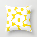 Large White Retro Flowers Sunny Yellow Background #decor #society6 #buyart Throw Pillow Gallery Image 6