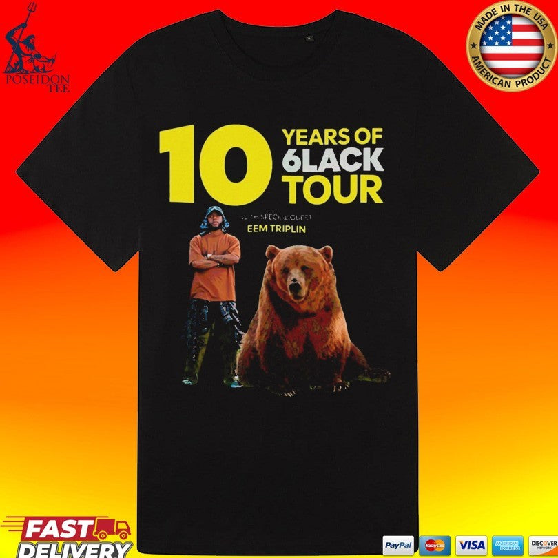 6lack 10 Years Of 6lack Tour Eem Triplin T-shirt