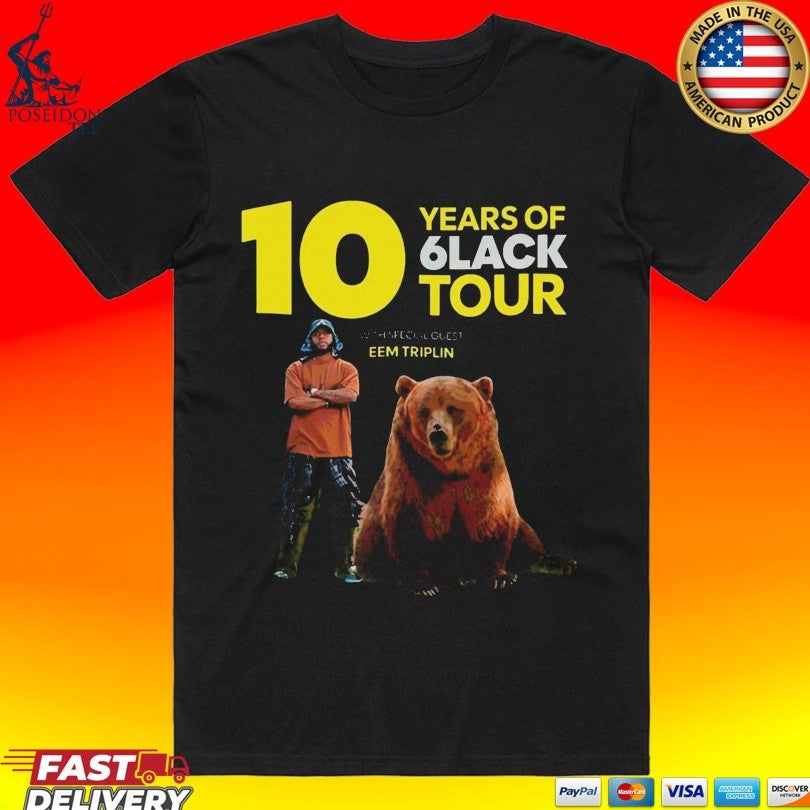 6lack 10 Years Of 6lack Tour Eem Triplin T-shirt