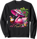 Flamingo Pink Palm Tree Beach Summer Vacation Tees