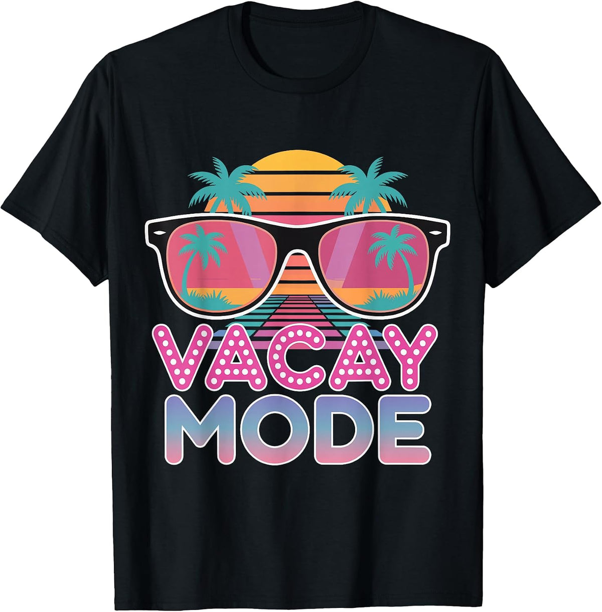 Vintage Vacay Mode Sunglasses Beach Sunset Graphic