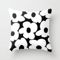 White Retro Flowers Black Background #decor #society6 #buyart Throw Pillow Gallery Image 6