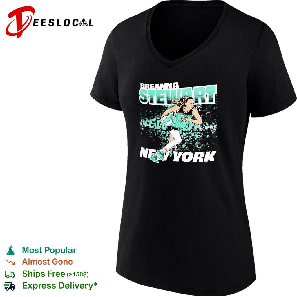 Breanna Stewart number 30 New York Liberty basketball action poster shirt
