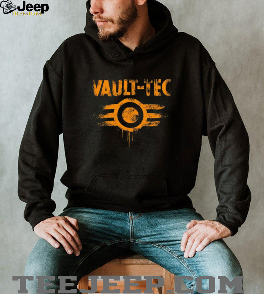 Fallout Vault Tec Distressed Logo Post Apocalyptic Gamer T Shirt