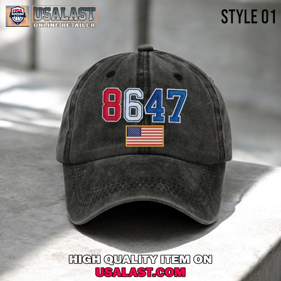8647 Washed Print Baseball Hat Cap