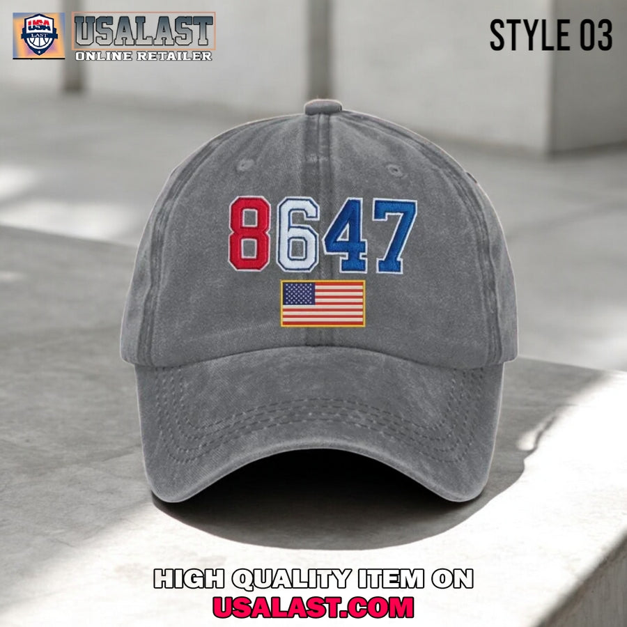 8647 Washed Print Baseball Hat Cap