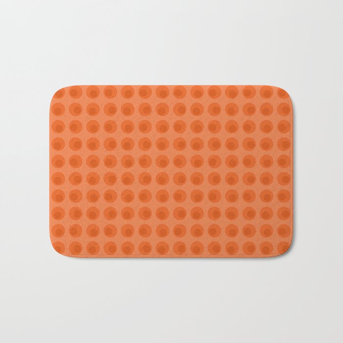 Orange 1970s Retro Inspired Polka Dot Pattern Bath Mat Gallery Image 1