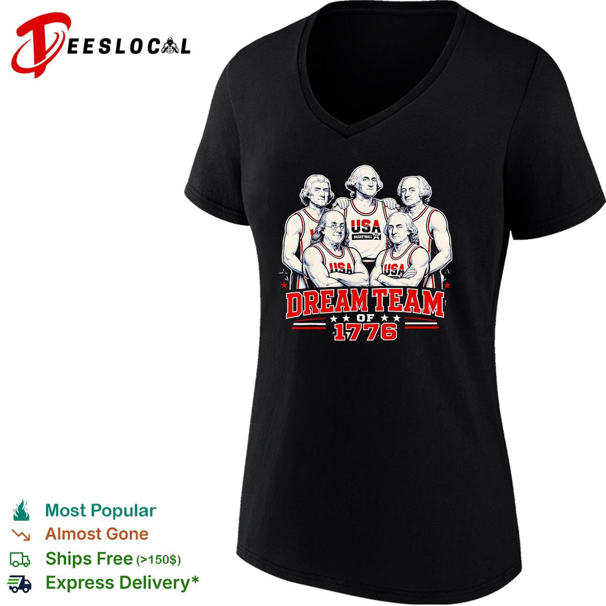 Founding fathers USA basketball dream team of 1776 parody poster shirt