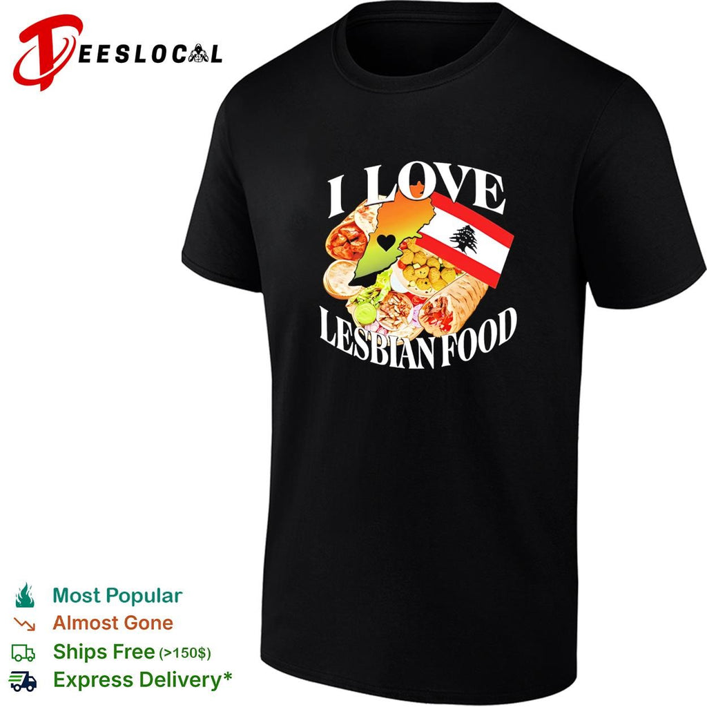 I Love Lesbian Food Lebanon map vintage shirt