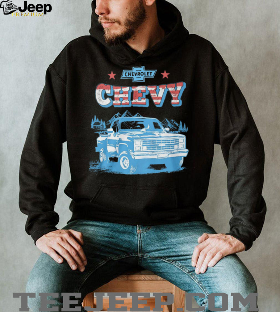 Classic Chevrolet Chevy Square Body Truck American Flag T Shirt