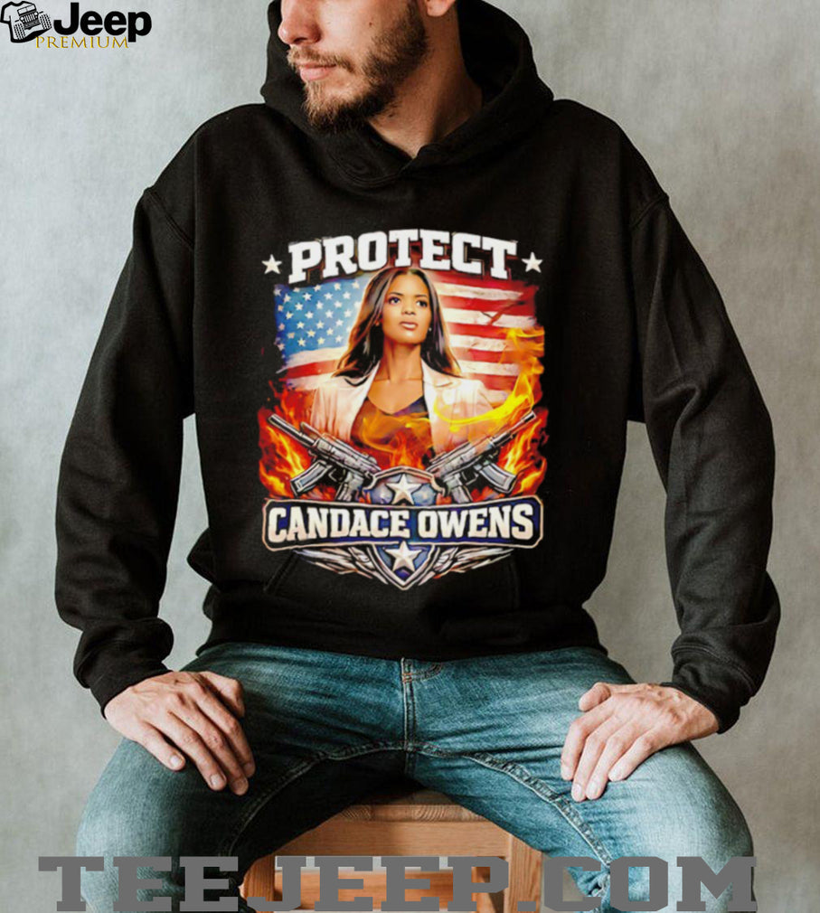 Protect Candace Owens Patriotic American Flag Fire & Arms T shirt