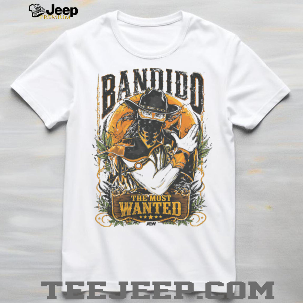 AEW Bandido The Most Wanted Wrestling Pro Logo Graphic T Shirt