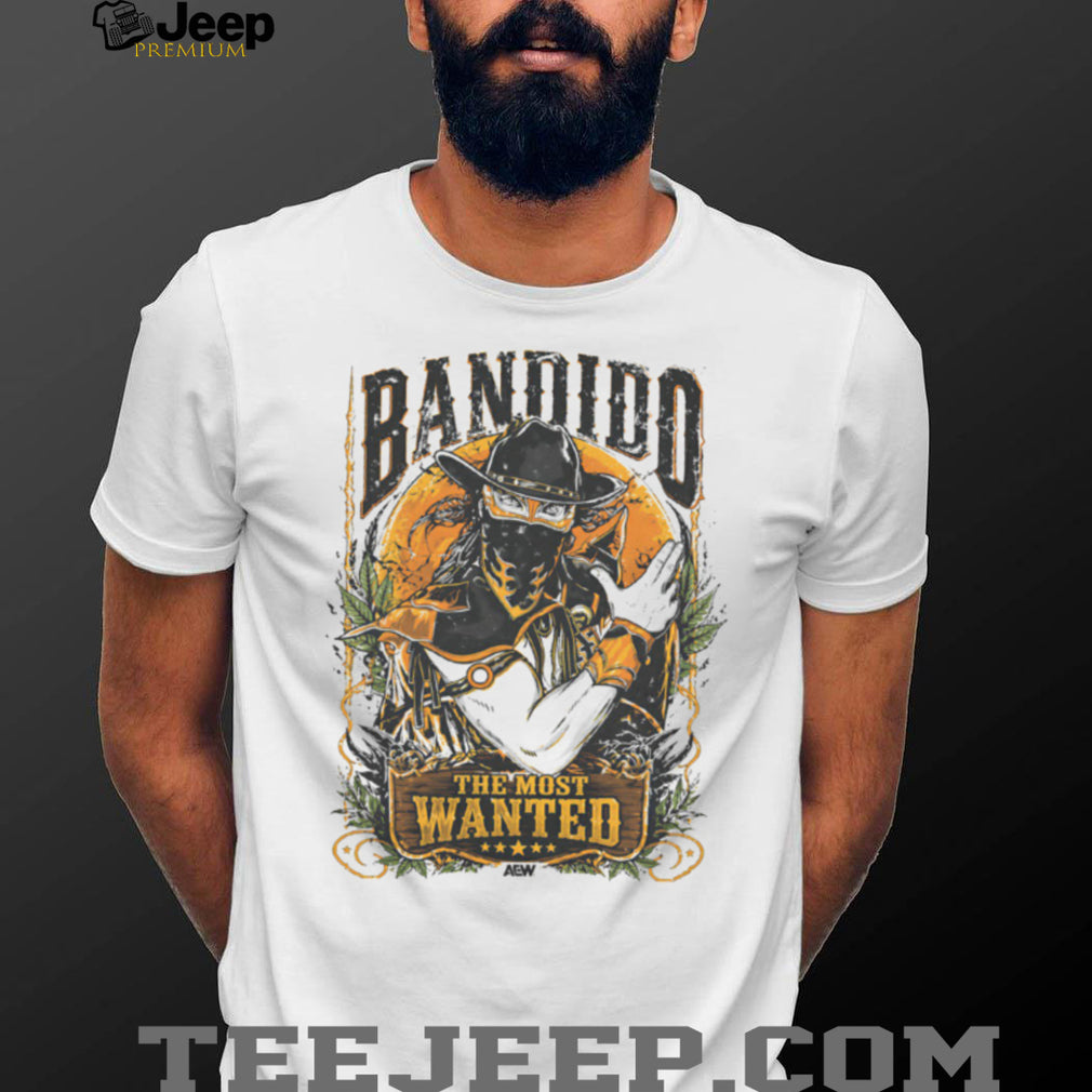 AEW Bandido The Most Wanted Wrestling Pro Logo Graphic T Shirt