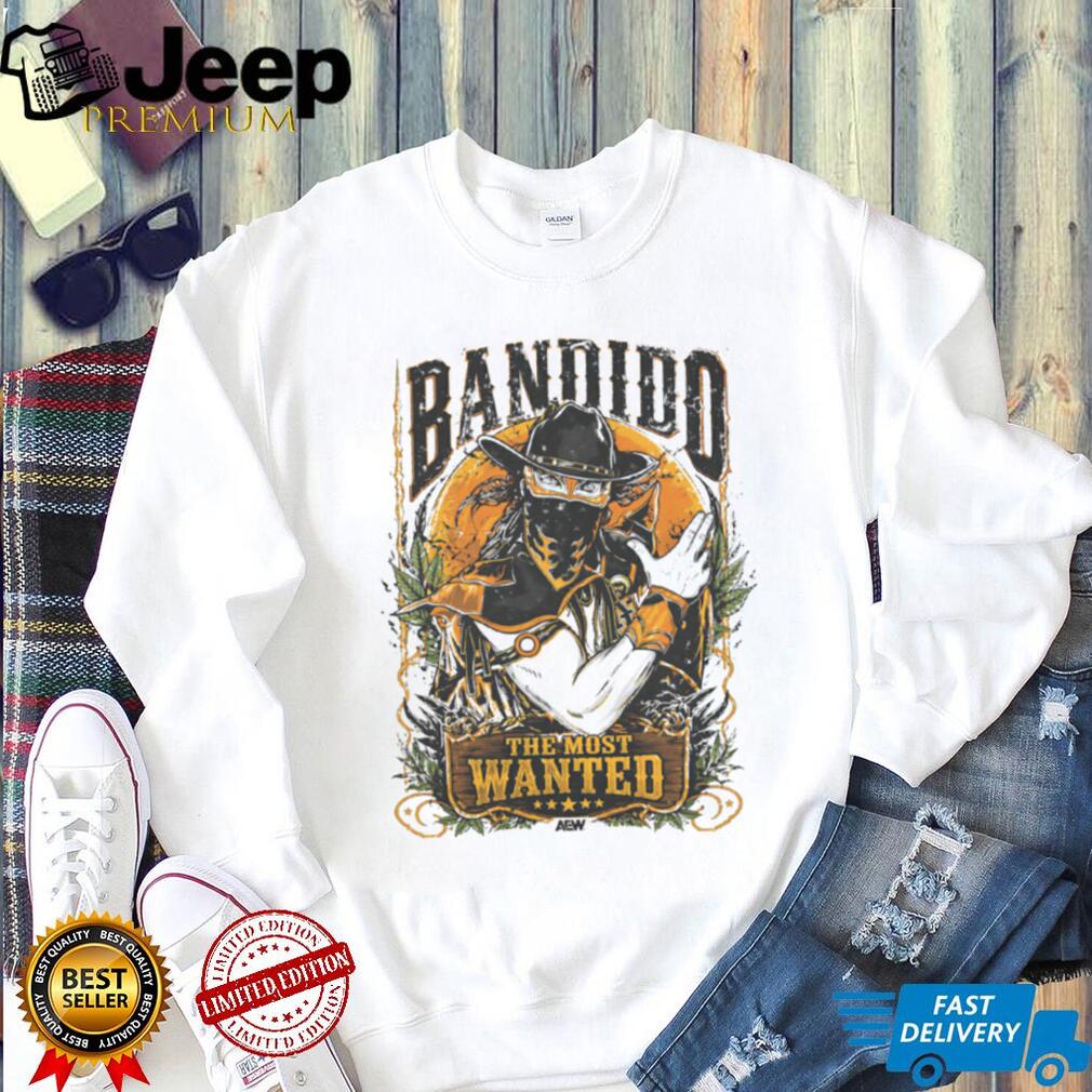 AEW Bandido The Most Wanted Wrestling Pro Logo Graphic T Shirt