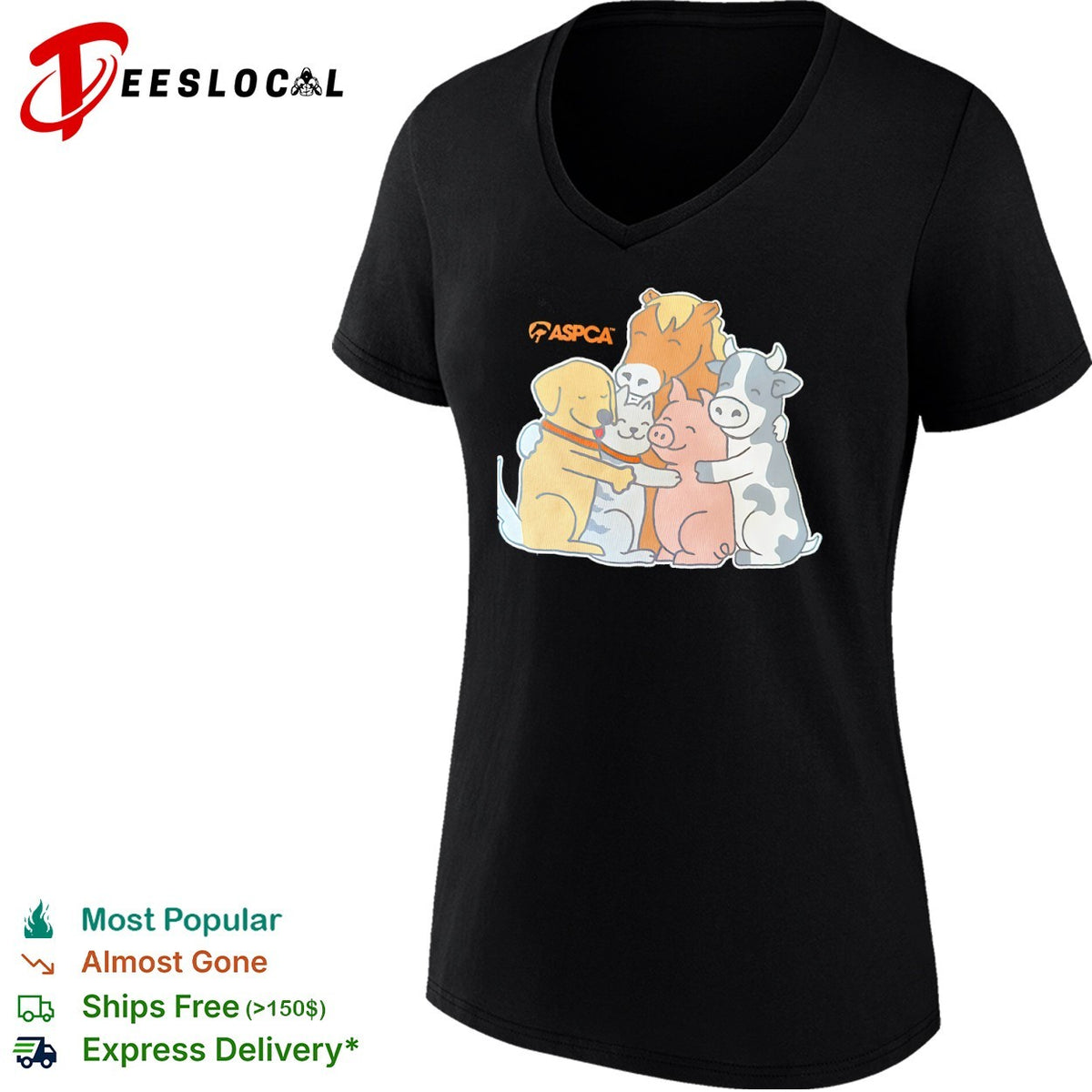 ASPCA Animal Friends Horse Dog Cat Pig Cow shirt