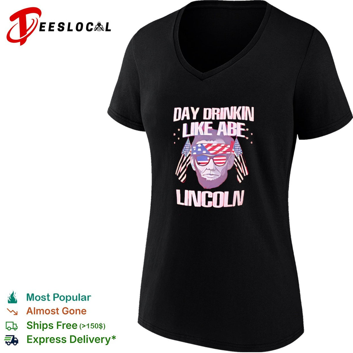 Abraham Lincoln Day Drinkin Like Abe Lincoln American Flag USA shirt