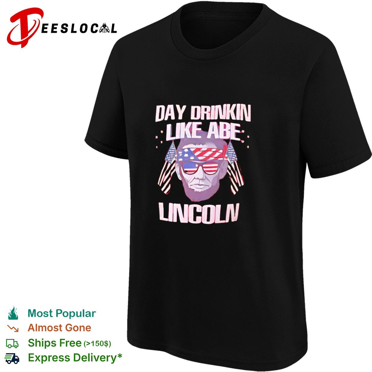 Abraham Lincoln Day Drinkin Like Abe Lincoln American Flag USA shirt