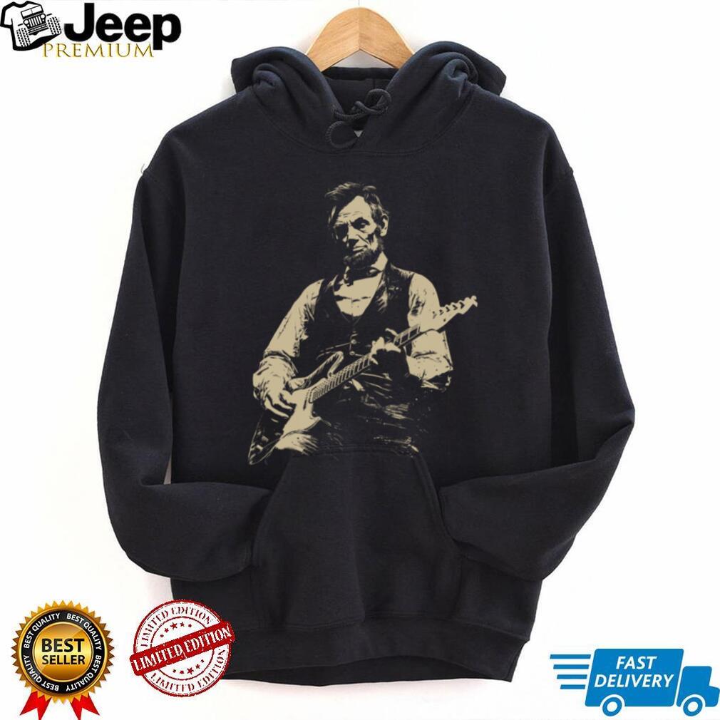 Abraham Lincoln Guitar Rock Musician Vintage Style T Shirt