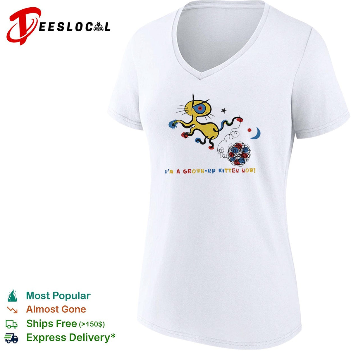 Abstract Cat Art I am a grown up kitten now shirt