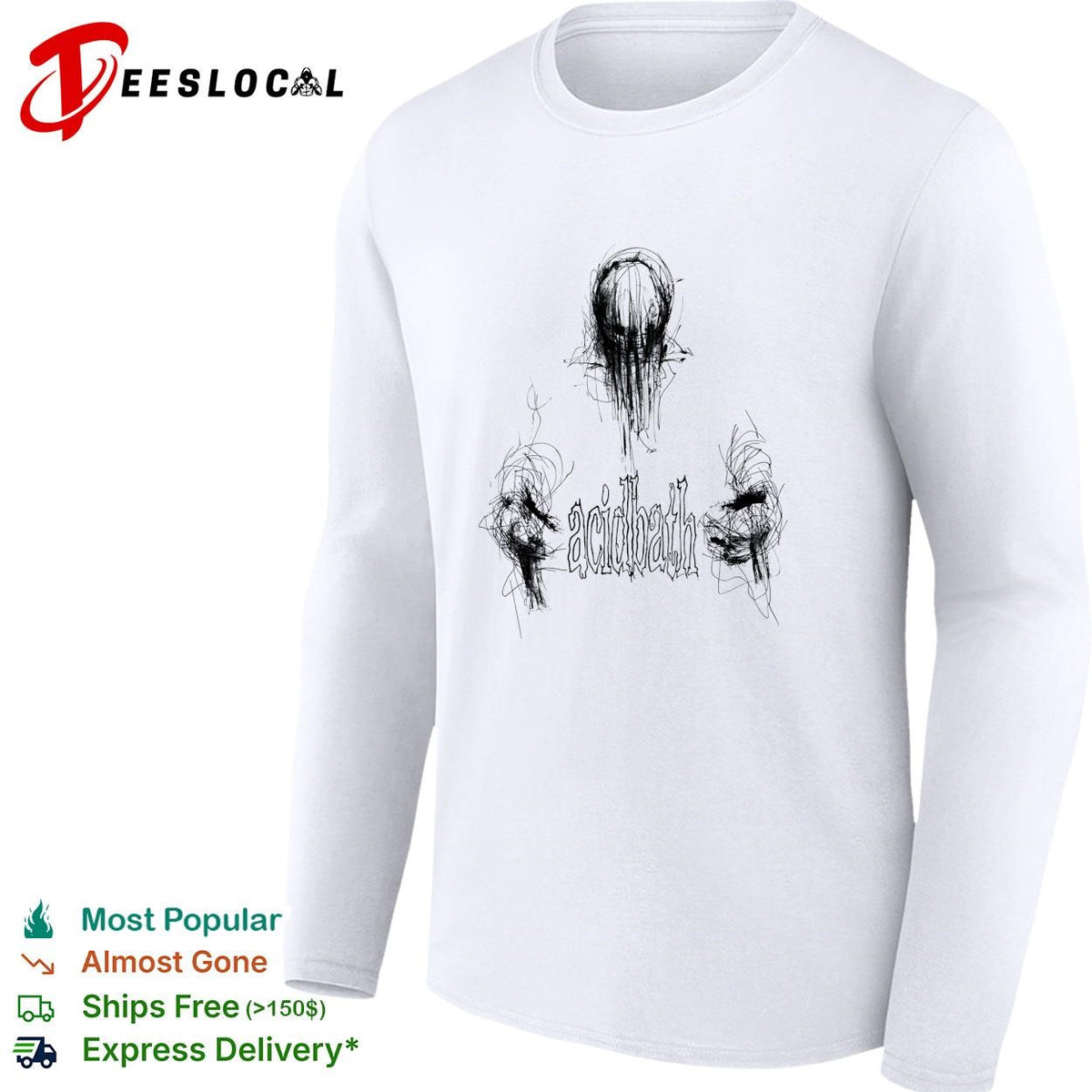 Acidbath Abstract Scribble Design Band Logo Music Genre Heavy Metal Sludge Metal shirt