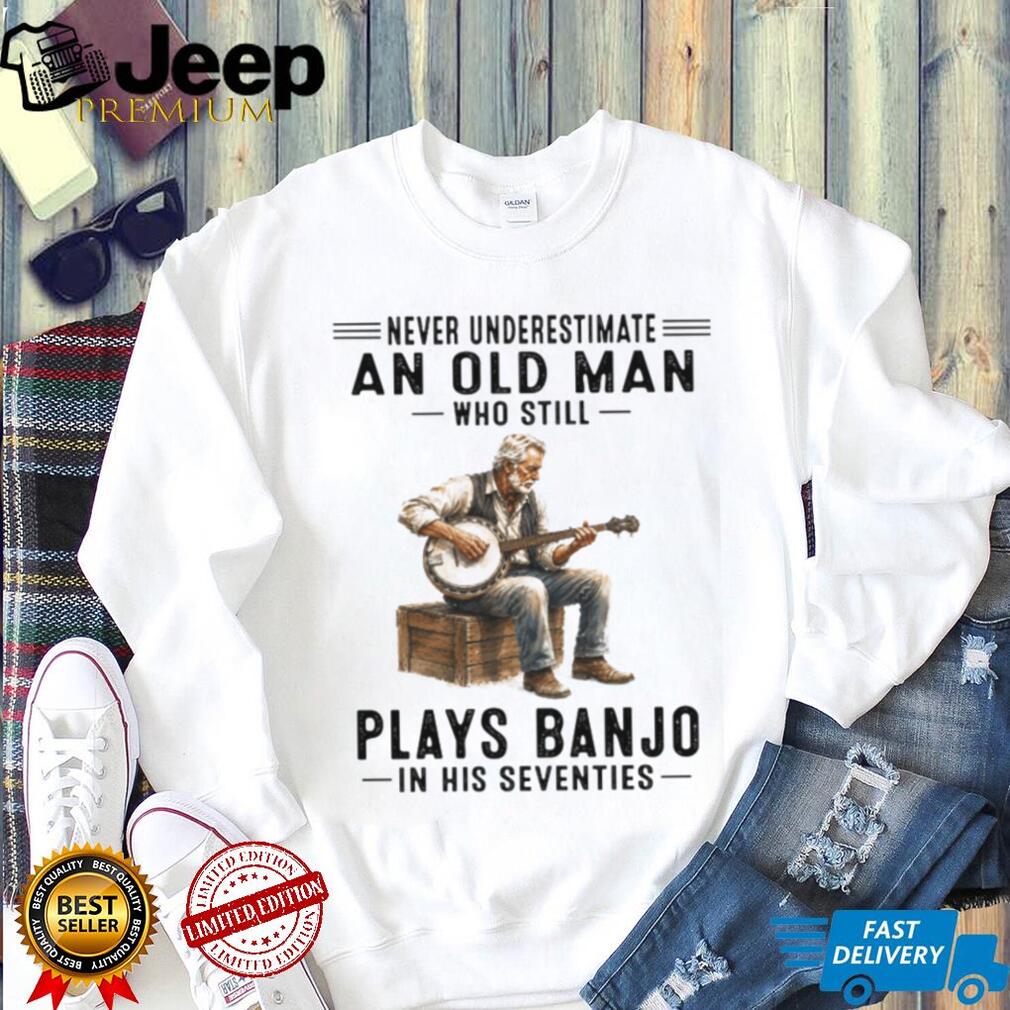Acoustic Banjo Player Bluegrass Country Music Seventies Birthday Old Man Vintage Gift Shirt